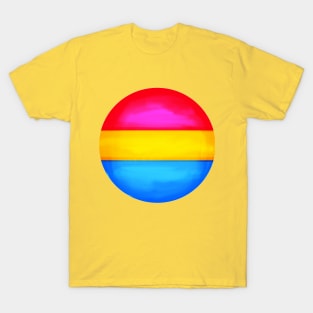 Pansexual pride flag colours circular sphere T-Shirt